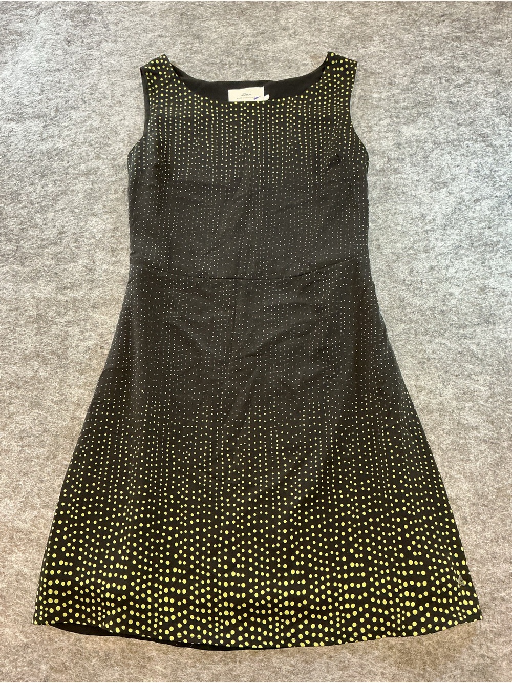 Skunkfunk Black and Yellow Polka Dot Fit & Flare Dress Size 1